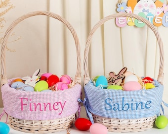 Personalized Easter Basket Liner, Custom Name Easter Basket Liner, Monogram Basket Liner, Seersucker Easter Liner, Holiday Gift for Kids