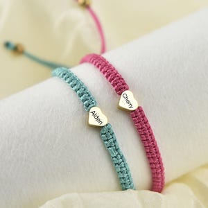 Set of 2 Custom Engraved Initial Bracelets for Couples and Friendships,Matching Bracelets for Him Her,Gift Boyfriend,Anniversary,Best Friend