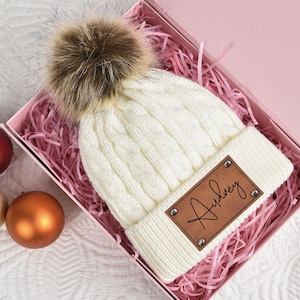 Gorro de punto para bebé, niño pequeño, gorro personalizado para recién nacido, gorro personalizado con pompón, gorro de invierno para niño pequeño, regalo para baby shower