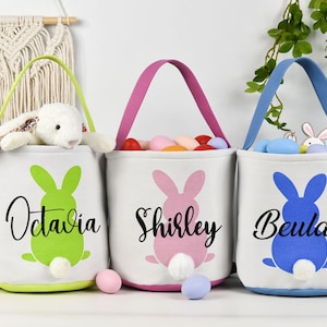 Personalisierter Osterkorb, Kinder Eiersuche, individueller Hasenkorb, Jungen Mädchen Ostereimer, Monogrammkorb für Ostern, Ostergeschenke