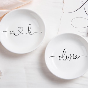 Personalized Ring Dish, Engagement Gifts for Her, Wedding Ring Dish, Anniversary Gifts, Bridal Shower Gift, Trinket Dish, Ring Holder Dish