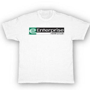 May include: White t-shirt with a black and green logo that says "Enterprise rent-a-car"