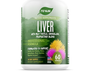 100% Pure Liver Cleanse Detox Formula - Milk Thistle, Dandelion Root, Beetroot, Artichoke, Jujube - Herbal Liver Detox Support Supplement