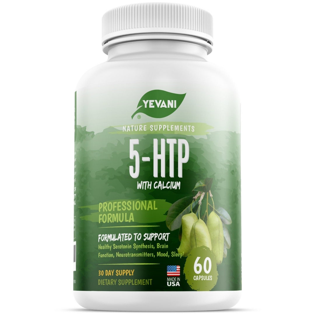 100 Pure 5HTP Formula With Calcium for Mood, Stress, Sleep Supplement for Adults