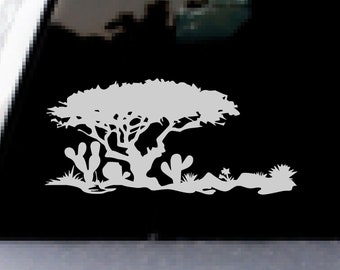 Calcomanía para auto con silueta de paisaje del sur / Calcomanía para auto con silueta de paisaje de Texas