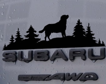 English Labrador | Hunting & Hiking Nature Scene | Dog Silhouette Sticker
