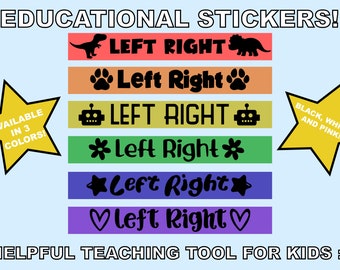 Pegatina educativa de izquierda y derecha / Instrucciones de aprendizaje divertidas