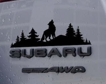 Pegatina de lobo aullando a la luna / Calcomanía de vinilo / Calcomanía de animal silvestre