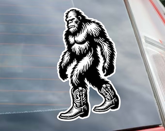 Botas vaqueras de pie grande / Western Wear Sasquatch / Pegatina de vinilo