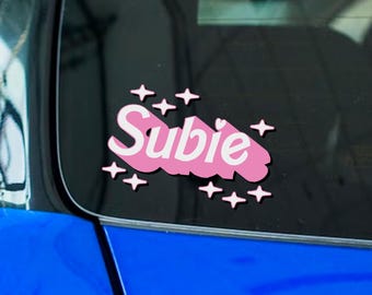 Calcomanía de vinilo para ventana de coche de Subie Girl