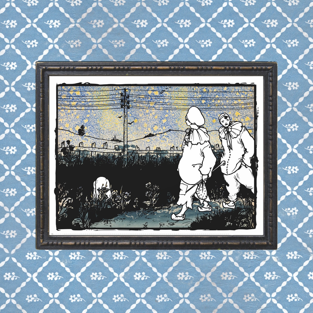 Aubrey Beardsley pierrot's Library Illustration & Henriedmond Cross