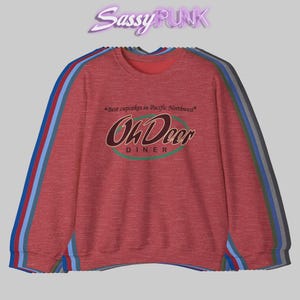 Oh Deer Sweatshirt Sweater Inspired Alan Wake Video Game Best Cupcakes in the Pacific Northwest  Deerfest Bright Falls Washington Gamer