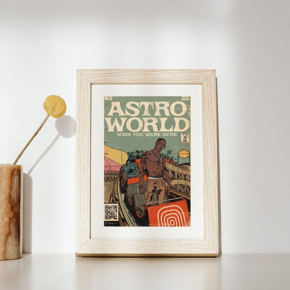 Travis Scott Astroworld Album Cover Print Custom Gift Music Print Astroworld  Poster Travis Scott Print Gift Ideas Hip Hop 