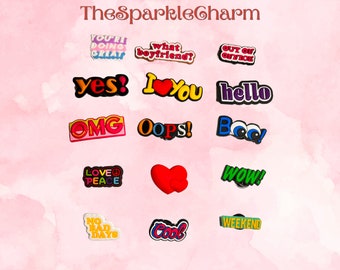 PVC Croc Charms: Word Embellishments, Shoe Accessories