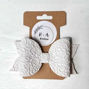 White Lace Hair Bow