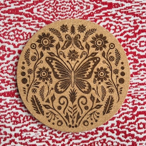 Cork Trivet | Butterfly Hot Pad | Pretty Kitchen Decor | Gift Cork Hot Pad | Decorative kitchenware cork Trivet