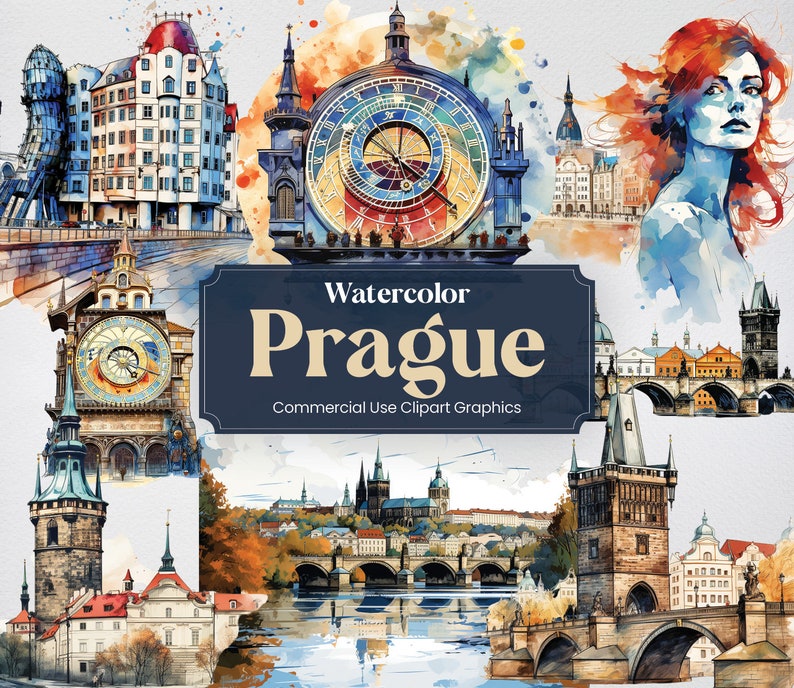 Watercolor Prague 28 Praguer Landmarks Travel Vacation Holiday watercolor-prague-28-praguer-landmarks-travel-vacation-holiday