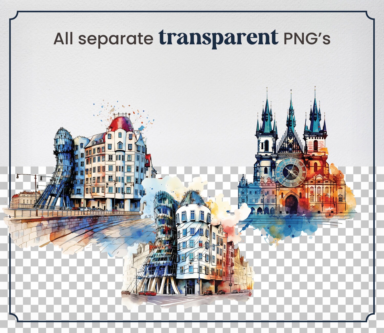 Watercolor Prague 28 Praguer Landmarks Travel Vacation Holiday watercolor-prague-28-praguer-landmarks-travel-vacation-holiday