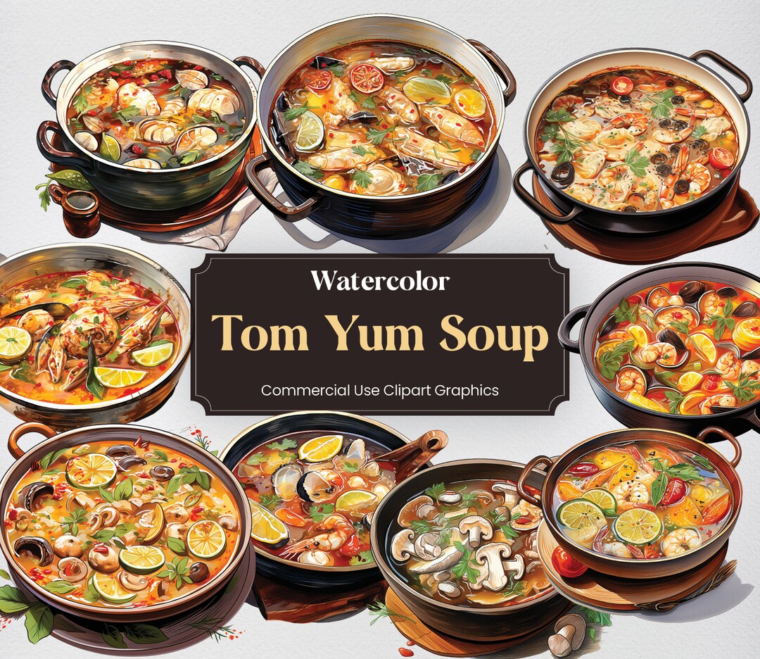 Gallery Detail: Watercolor Tom Yum Soup 28 Thai Cuisine Food Culture Culinary