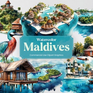 Acuarela Maldivas, 26 monumentos maldivos, viajes vacaciones vacaciones impresión digital, formato PNG clipart fondo transparente uso comercial