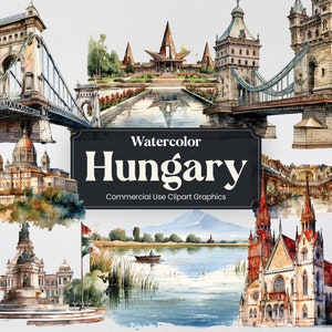 Acuarela Hungría, 41 monumentos húngaros, viajes vacaciones vacaciones impresión digital, formato PNG clipart fondo transparente uso comercial