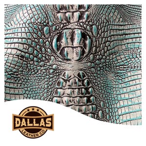 Embossed Leather Cuts | Alligator Topaz | Pre-Cut Sheets Select Size | DLCo | Embossed Cowhide | Leather Sheets