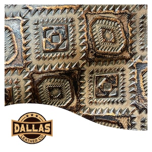 Embossed Leather Cuts | Aztec Copper Brown| Pre-Cut Sheets | DLCo | Embossed Cowhide, Leather cuts