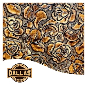 Embossed Leather Cuts | Roses Savannah | Pre-Cut Sheets Pick Size | DLCo Leather Cuts for Bags, Leather for Wallets