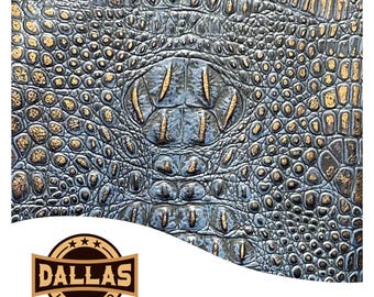 Embossed Leather Cuts | Alligator Hornback Oxford | Pre-Cut Sheets Select Size | DLCo | Embossed Cowhide | Leather Sheets