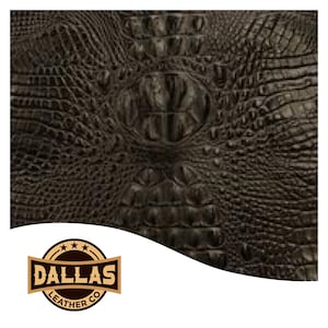 Embossed Leather Cuts | Alligator Black | Pre-Cut Sheets Select Size | DLCo | Embossed Cowhide | Leather Sheets