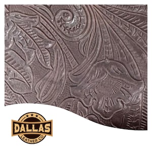 Embossed Leather Cuts | Denver Chocolate | Pre-Cut Sheets | DLCo | Cowhide Embossed | Leather For Crafters | Leather Sheets | Floral Emboss