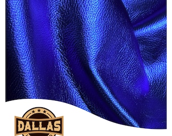 Rio Metallic Leather – Royal Blue | Soft Full Grain Cowhide with Luxe Metallic Finish for Bags, Accessories & Crafts