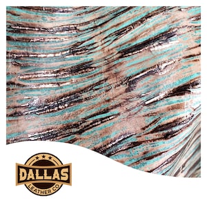 Embossed Leather Cuts | Chateau Turquoise Plated | Pre-Cut Sheets Select Size | DLCo | Cowhide Embossed | Leather Cuts | Leather Sheets
