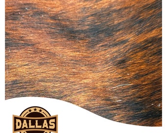 Natural Leather Cuts | Dark Brindle | Pre-Cut Sheets Pick Size | Hair On Cowhide | Natural Cowhide | DLC