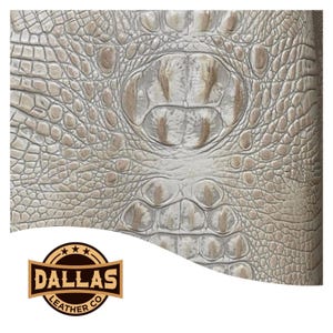 Découpes de cuir en relief | Alligator Ivoire | Feuilles prédécoupées Sélectionnez la taille | DLCo | Cuir de vachette gaufré | Draps en cuir