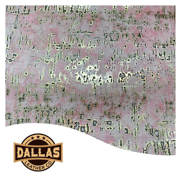 Embossed Leather Cuts | Driftwood Pink | Pre-Cut Sheets Select Size | DLCo | Embossed Cowhide | Western Print | Metallic Print