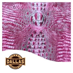 Embossed Leather Cuts | Alligator Flamingo | Pre-Cut Sheets Select Size | DLCo | Embossed Cowhide | Leather Sheets