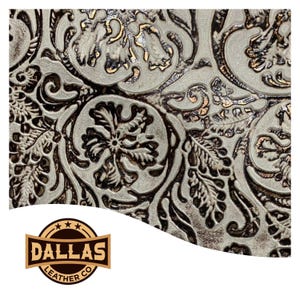 Embossed Leather Cuts | Cowboy Tool Ivory Chocolate Gold | Pre-Cut Sheets Select Size | DLCo | Embossed Cowhide Pliable Leather