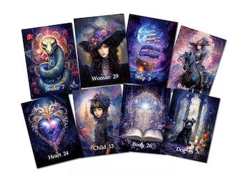 Lenormand Gothic Style - 51 cards - 74 x 105 mm - 400 grams, Oracle cards, Lenormand cards.