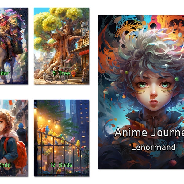 Lenormand Anime Journey - 47 cards - 10.5 x 7.5 cm - glossy - 350 grams