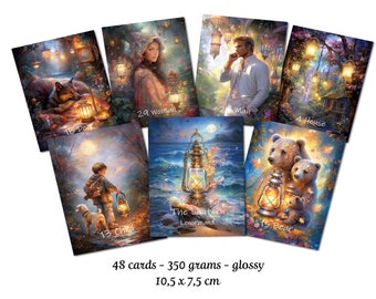 The Lantern Lenormand – 47 cards oracle deck – 74 x 105 mm – 400g – Lenormand cards, fortune telling