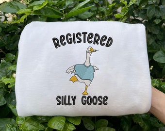 Embroidered Nurse Silly Goose Sweatshirt, Trendy Sweatshirt, Gift For Her, Silly Goose University, Funny Embroidered Shirt ESA052