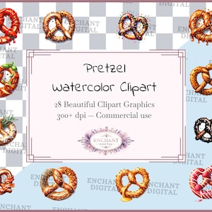 Pretzel Acuarela Clipart