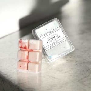Tropical Fruit Bliss Wax Melts | Papaya, Mango, Peach Scented Wax Melts | Handmade Soy Wax Bricks | House Warming Gift