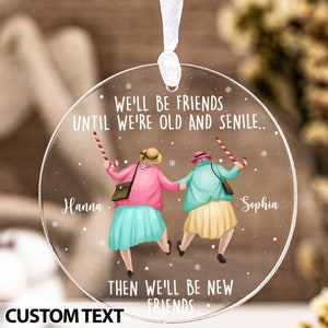 Custom Best Friend Ornament, Friendship Christmas Ornament, Personalized Best Friend Gift, Best Friend Christmas Gift, Bestie Gift, BFF Gift