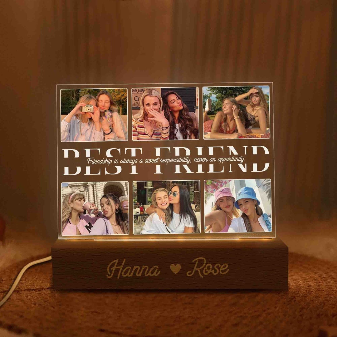 Personalized Best Friend Photo Plaque Light Up, Gift for Best Friend