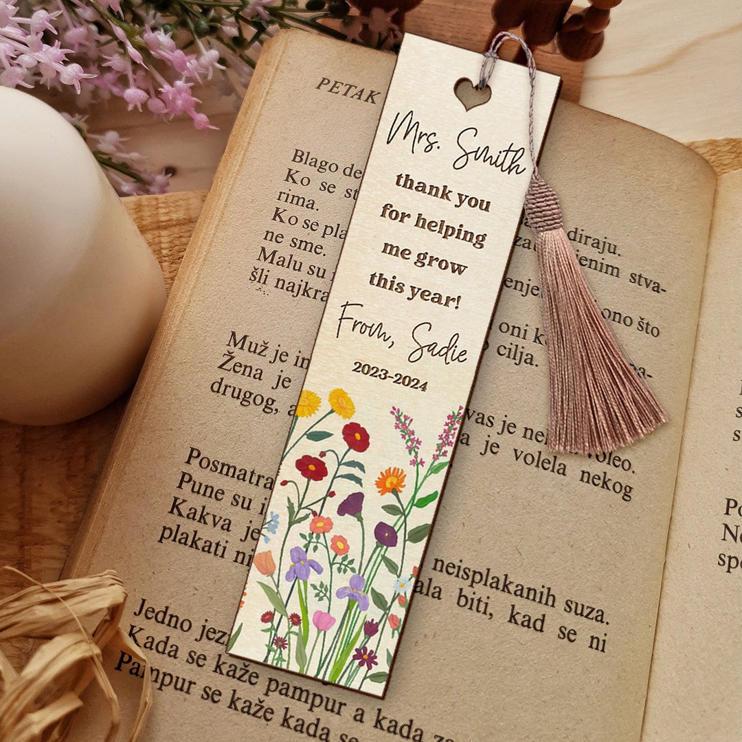 Teacher Appreciation Gifts, Personalized Thank You Teacher Bookmark ...