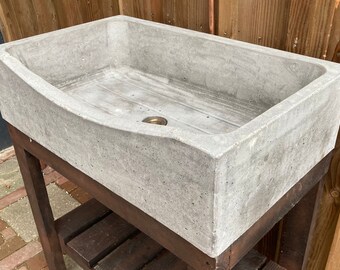 Large Solid cast concrete sink