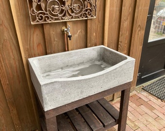 Large Solid cast concrete sink
