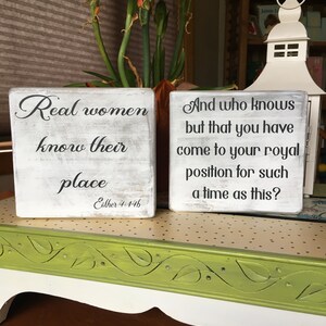 Real women know their place scripture shelf sitter